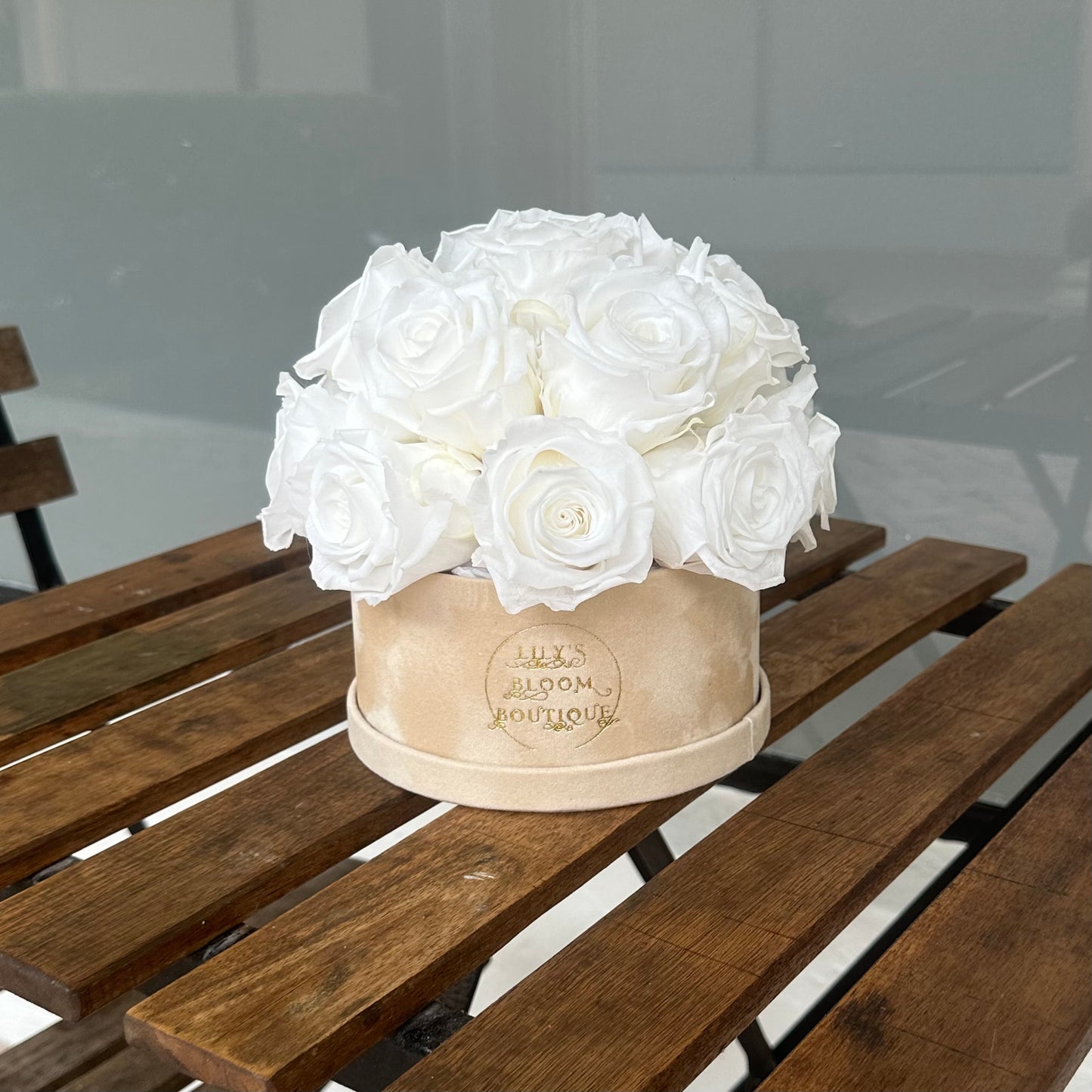 White Preserved Roses Box