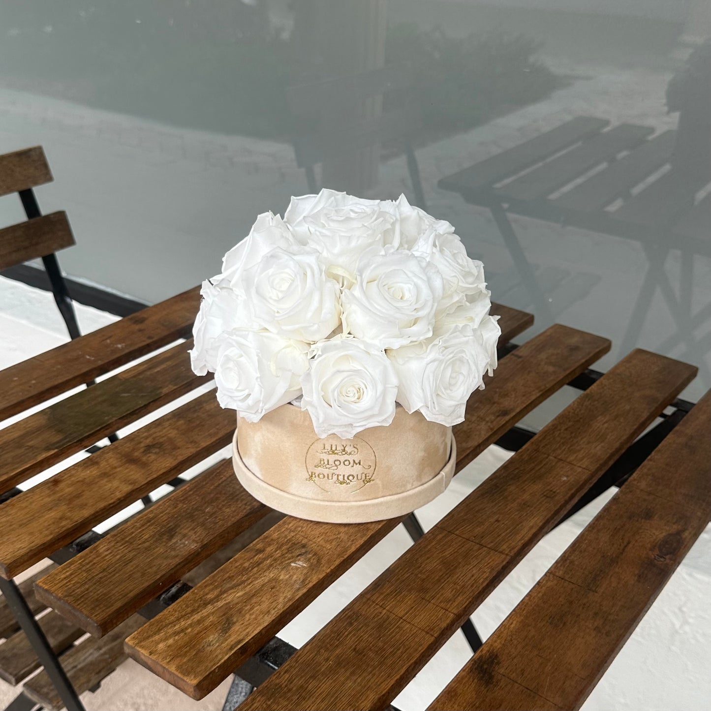 White Preserved Roses Box