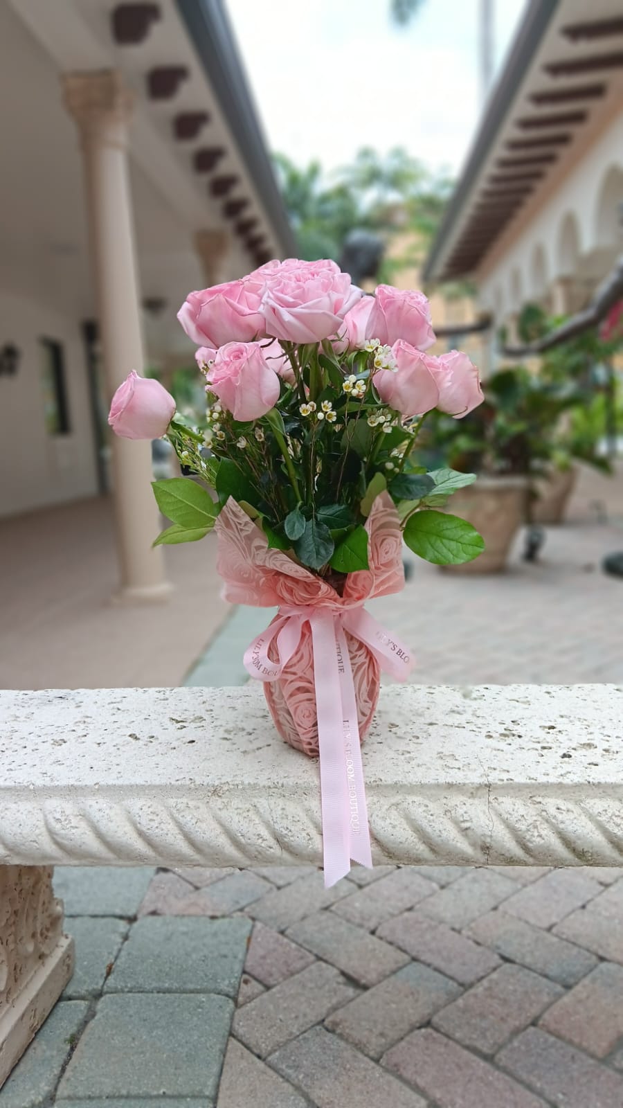 Light Pink Roses in a Vase