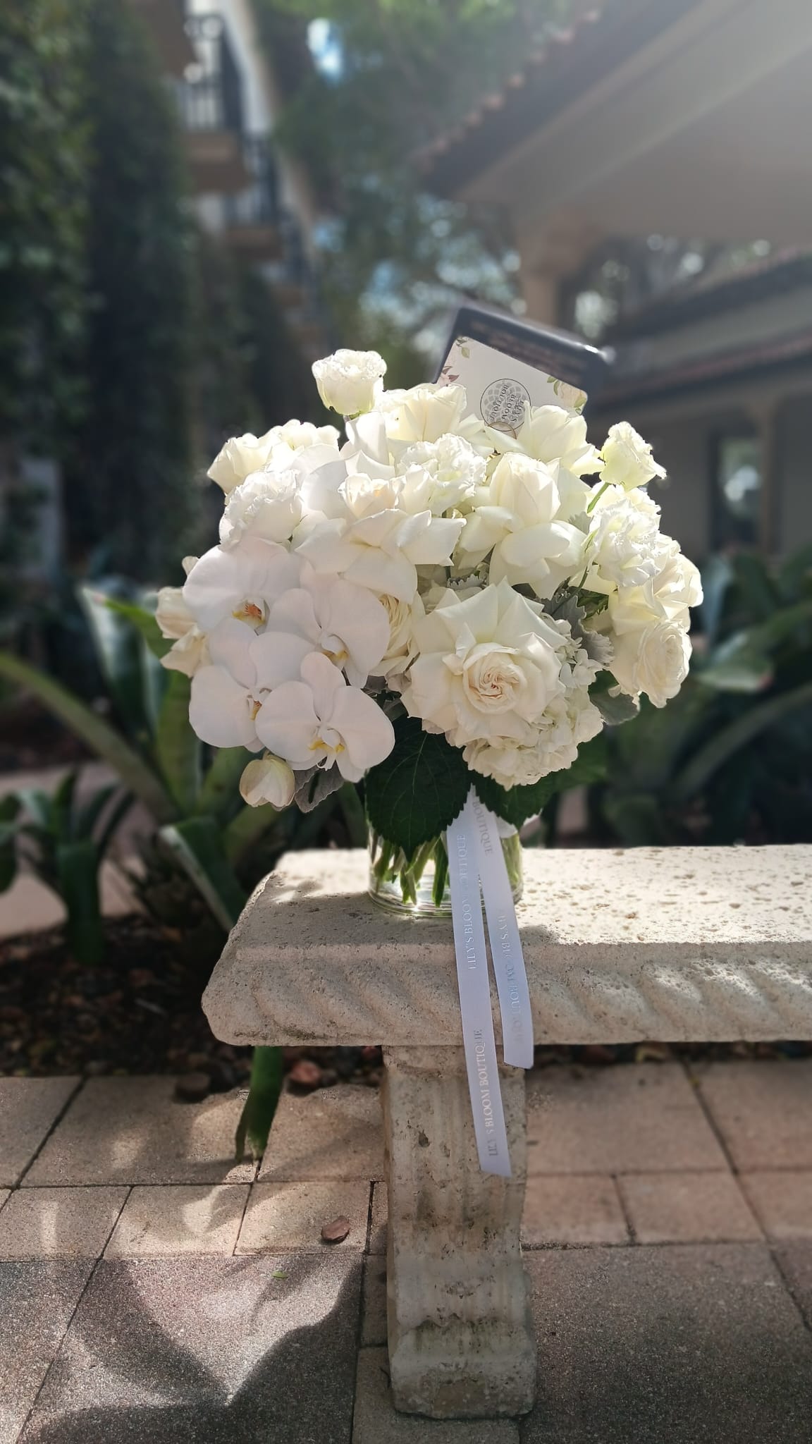 White Vase Centerpiece