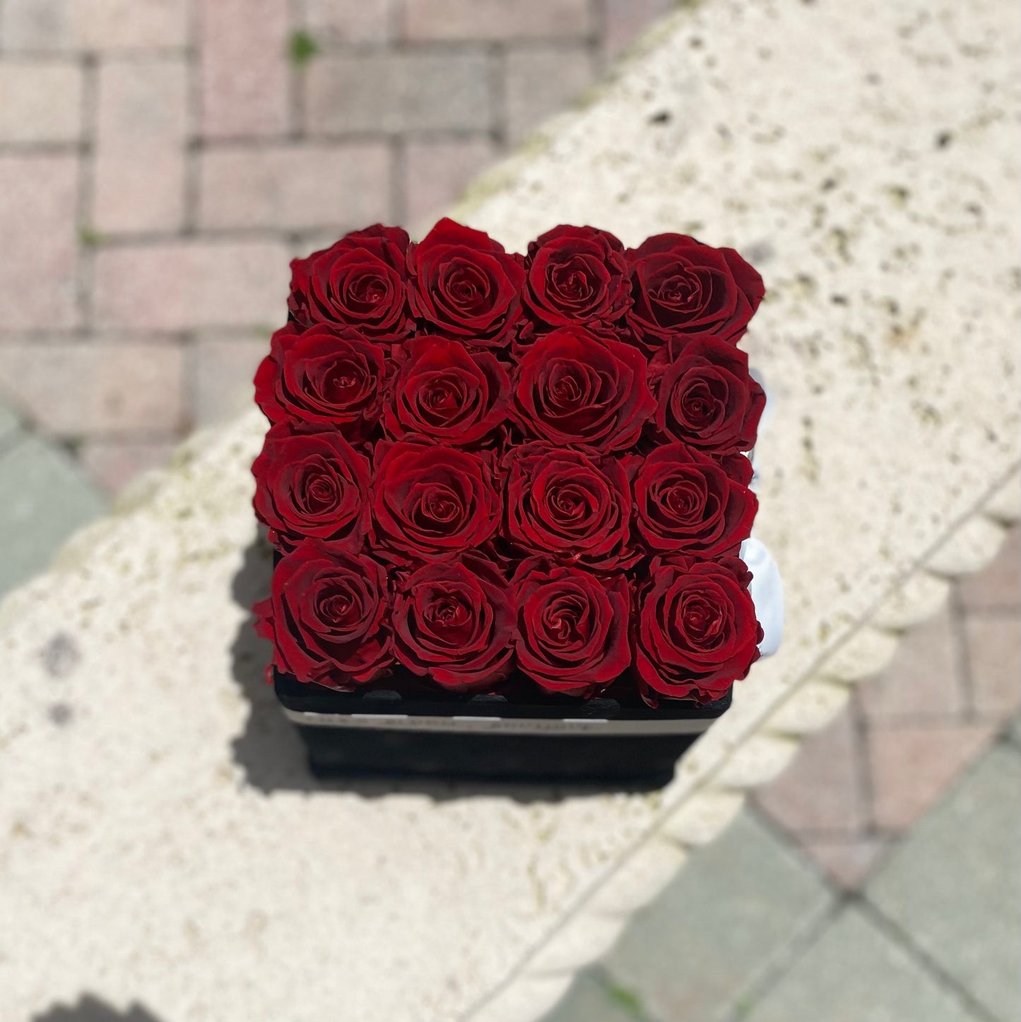 Red Preserved roses in Velvety box