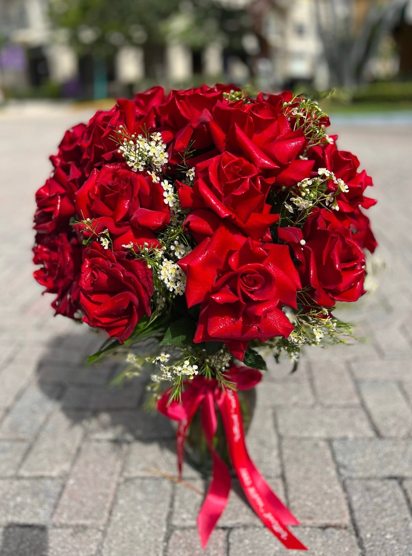 2 Dozen Red Roses in a Vase - Lily's Bloom Boutique