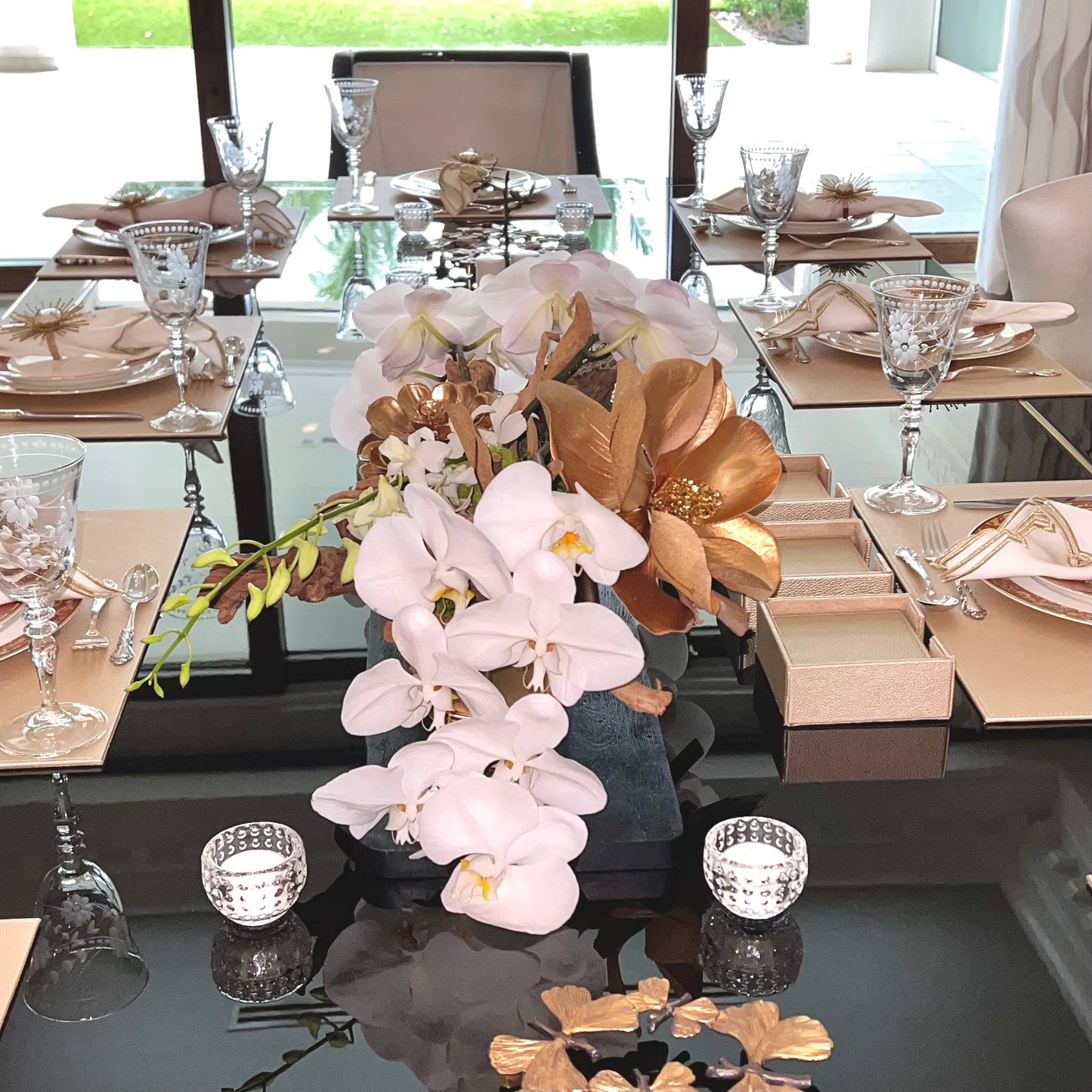 white flowers on centerpiece