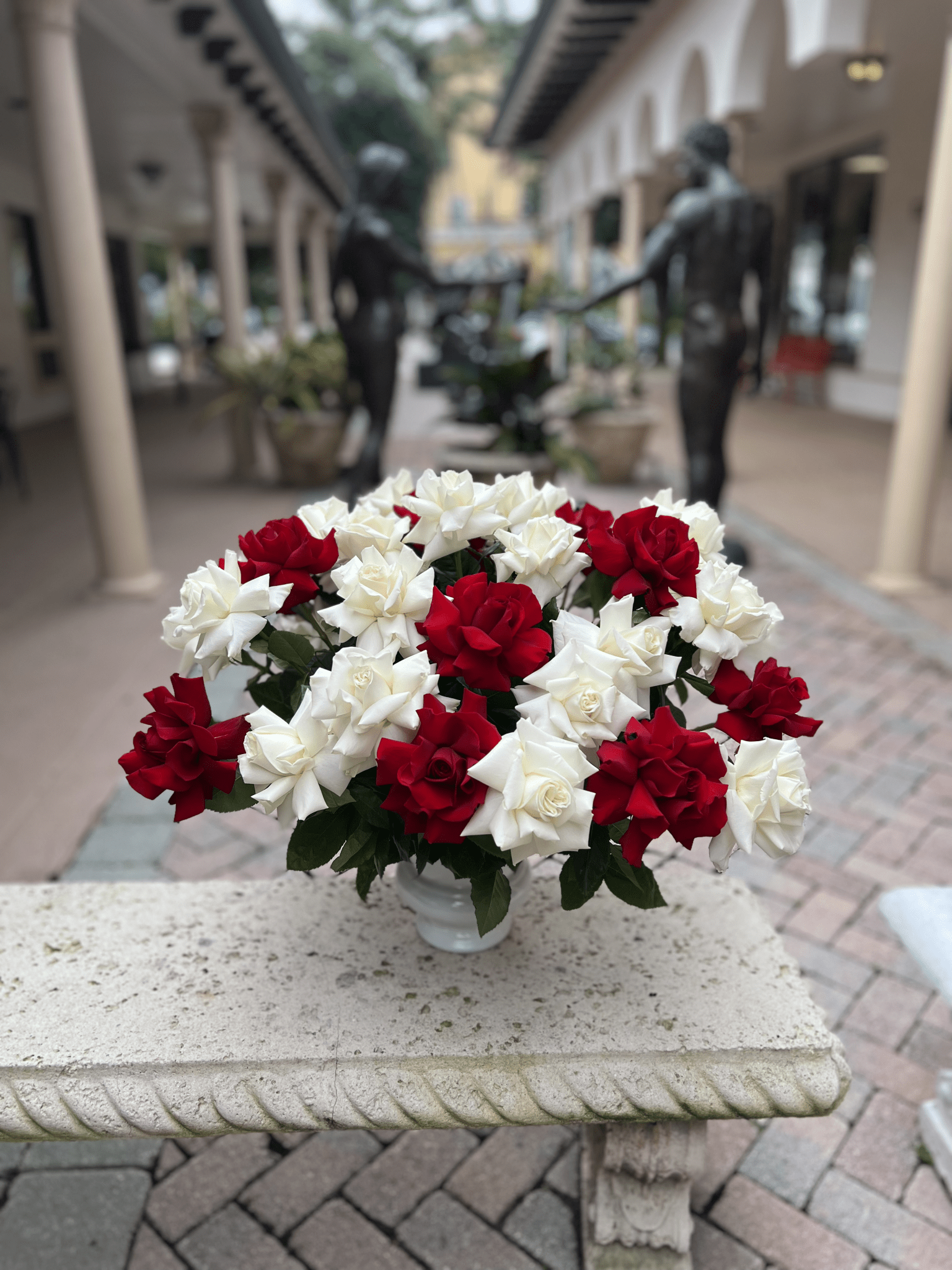 Red and white roses - Lily's Bloom Boutique