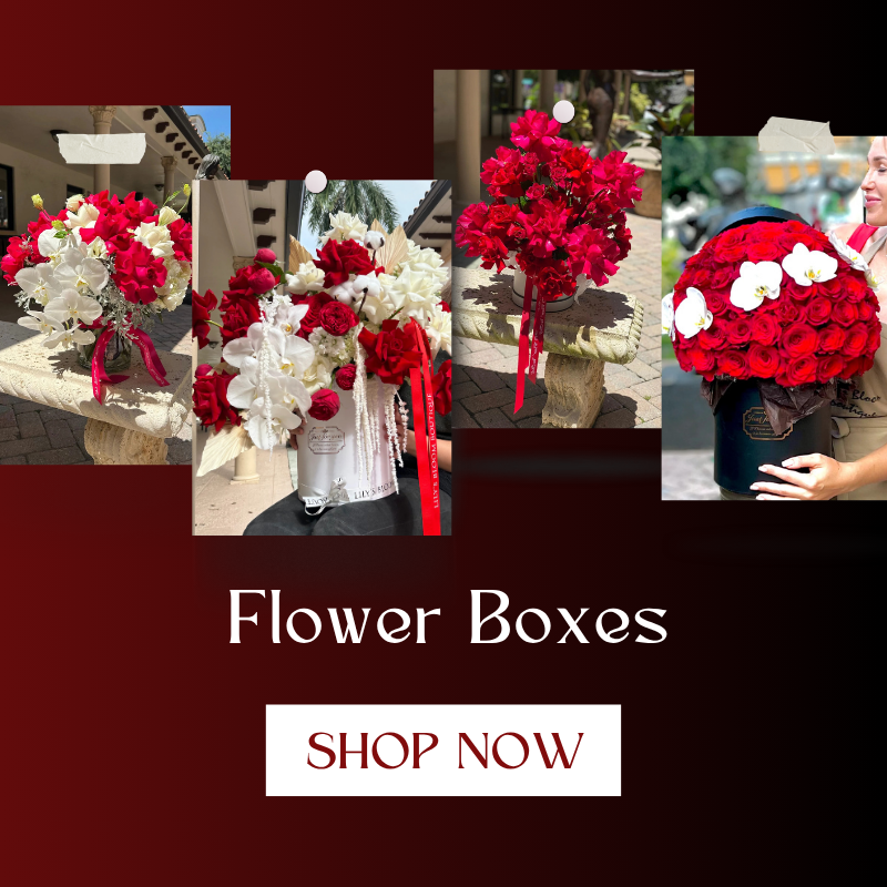 Click to shop Flower Box Arrangements Collection by Lily's Bloom Boutique