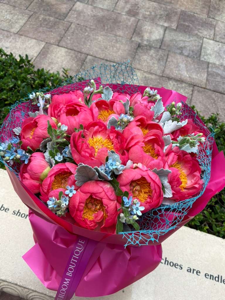 Coral Charm Fresh Peonies in Bloom