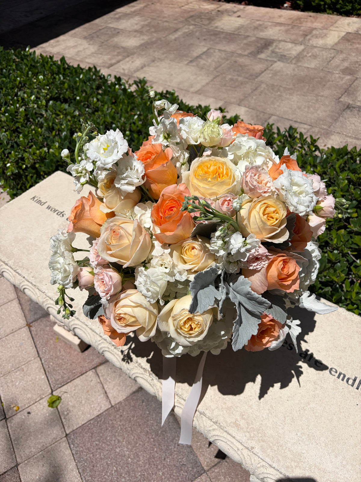 Harvest Sunset Vase - White and orange fall flowers