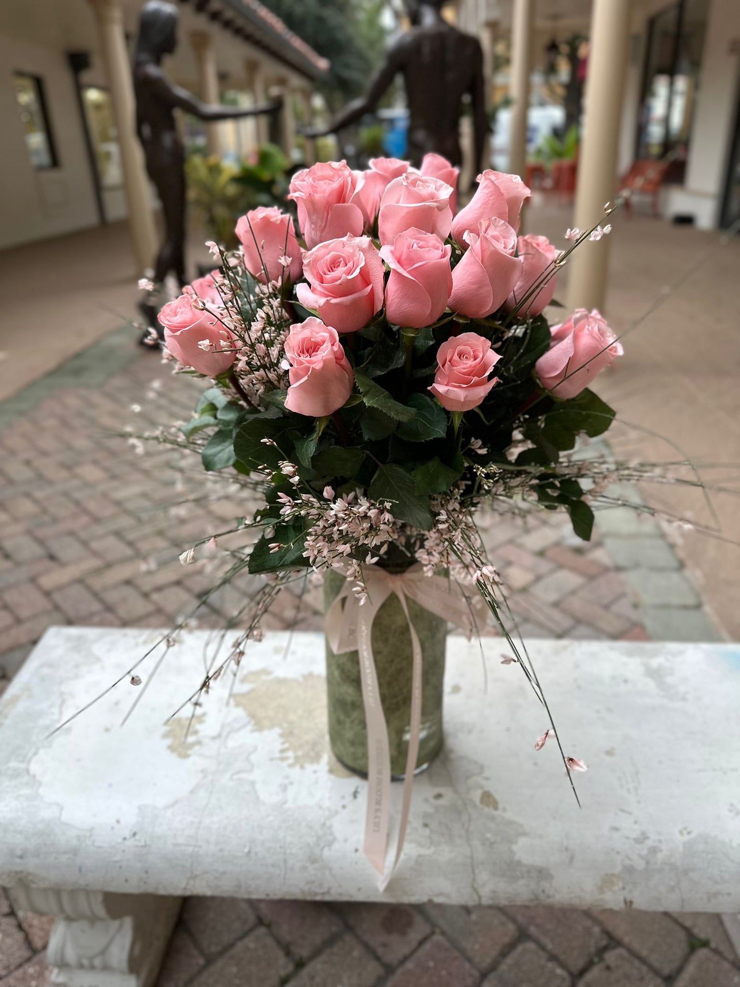 Light Pink Roses in a Vase