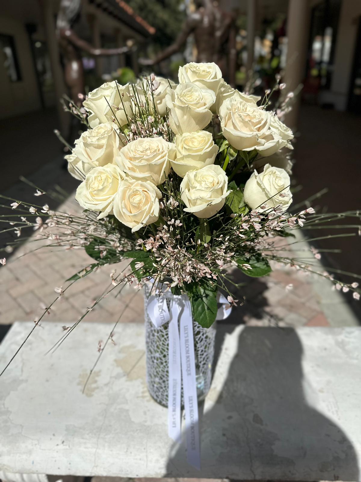 White Roses in a Vase