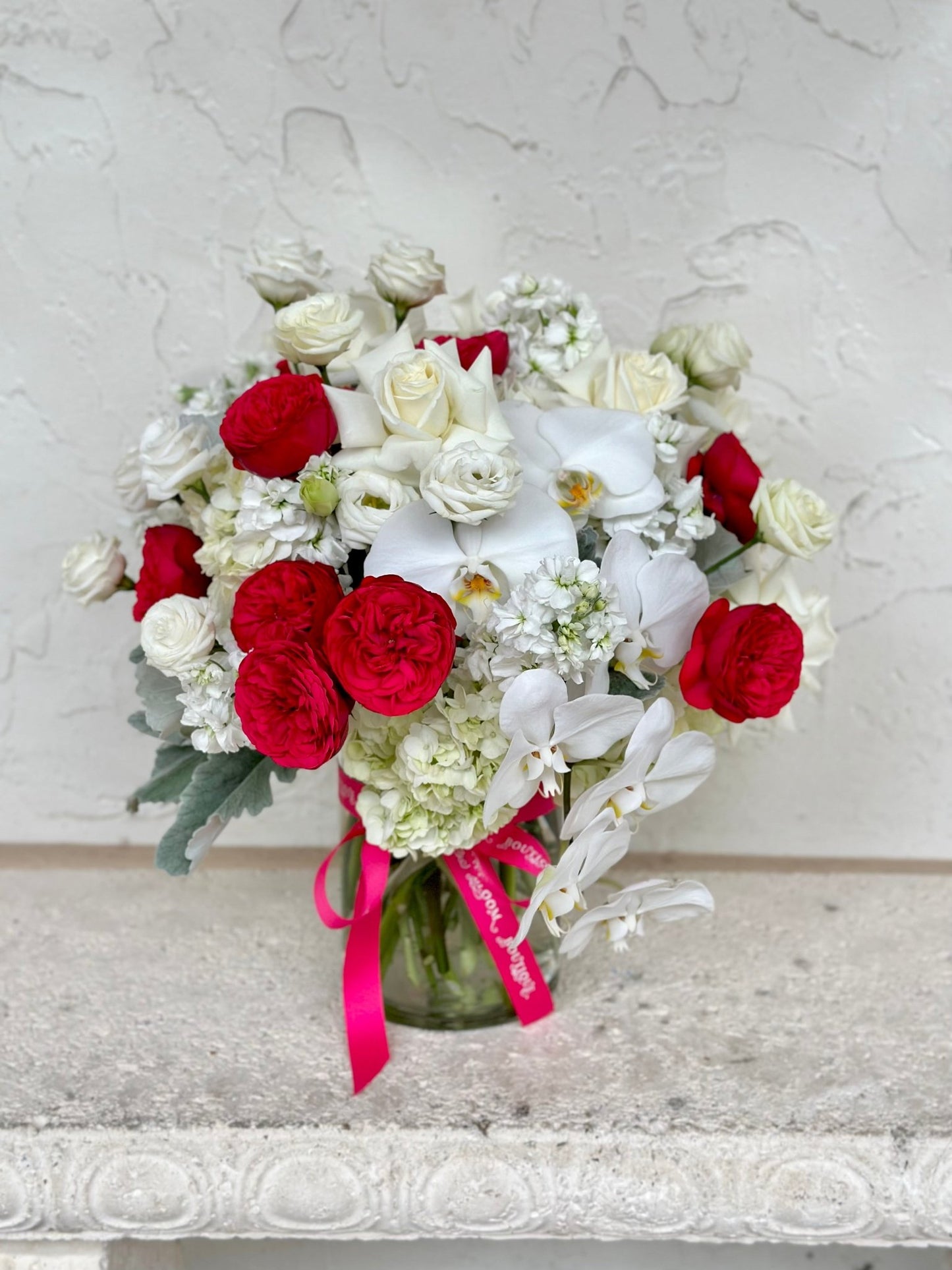 Garden Roses and Orchids Vase - Lily's Bloom Boutique