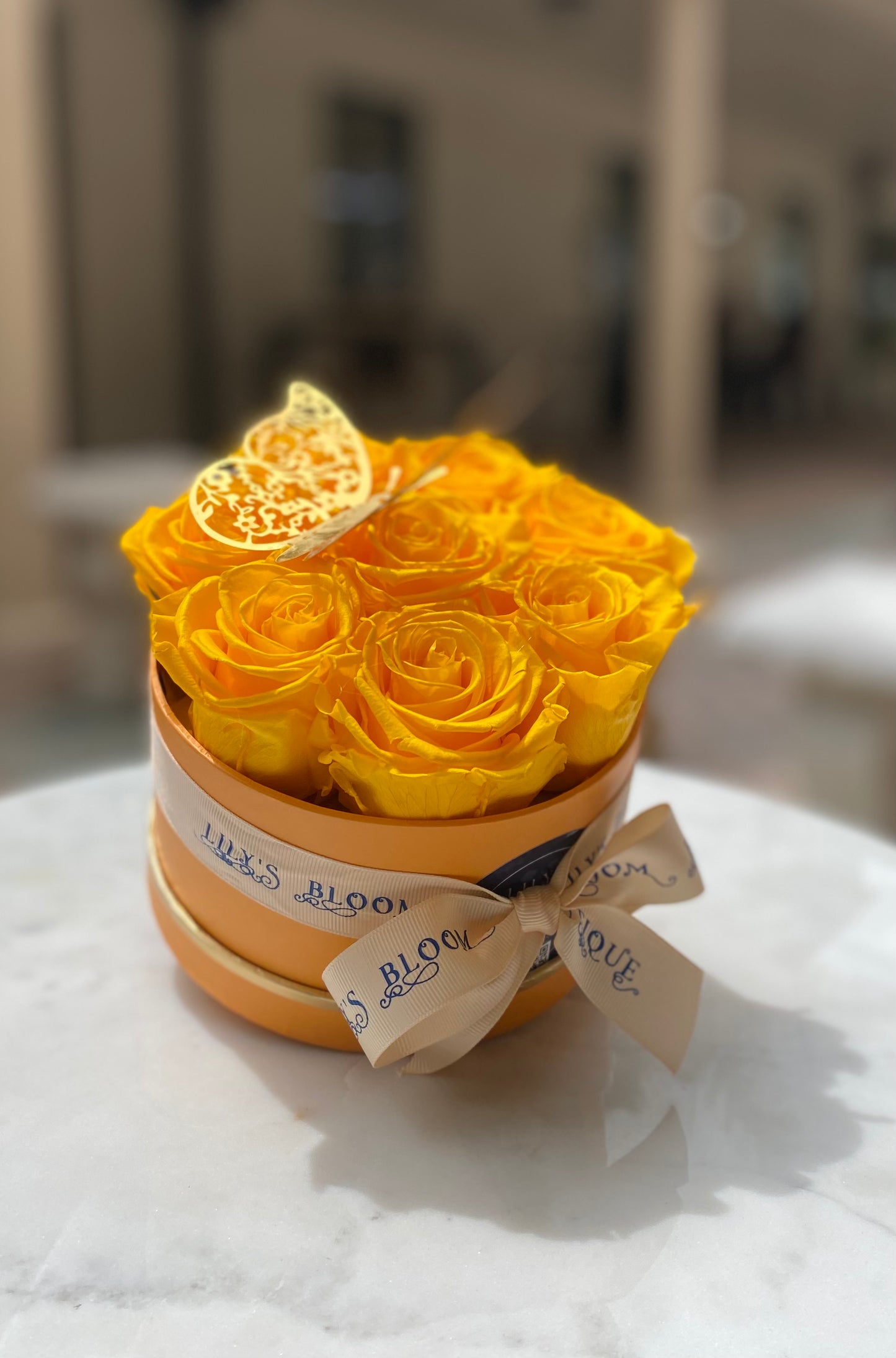 Yellow Preserve Roses in the Box