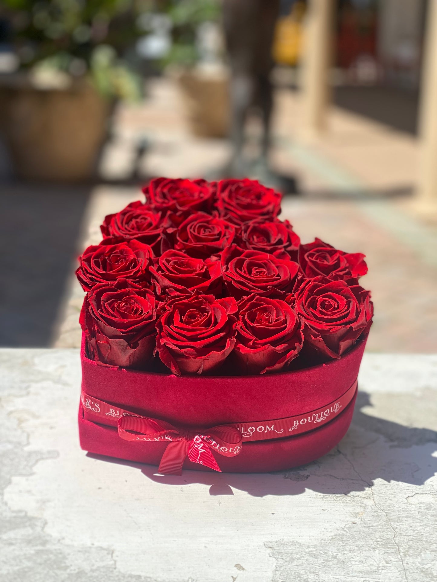 Red Roses Preserved Heart Box