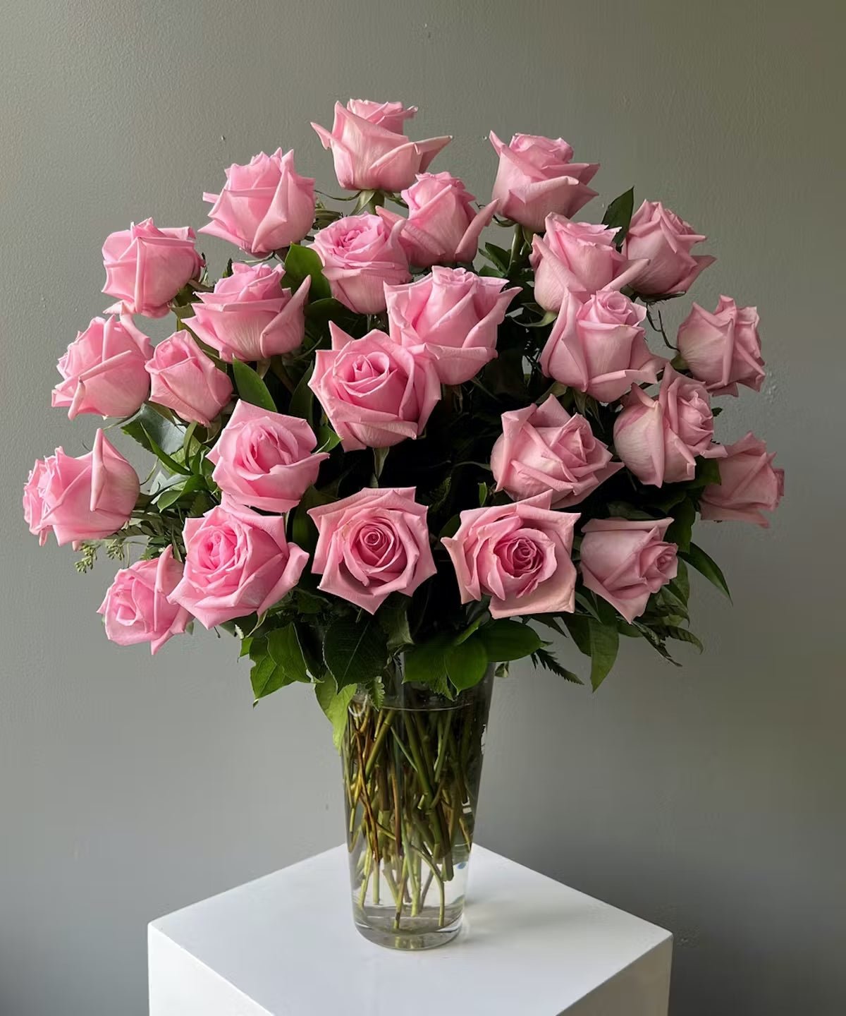 Light Pink Roses in a Vase - Lily's Bloom Boutique