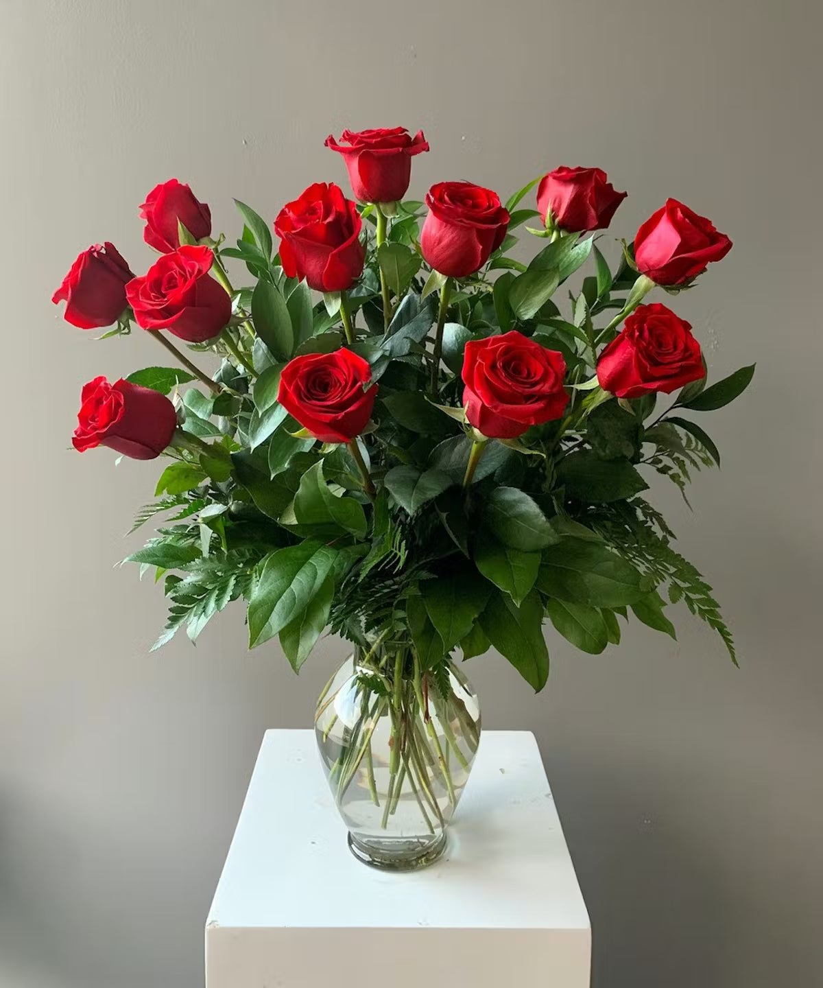 Red Roses in a Vase - Lily's Bloom Boutique