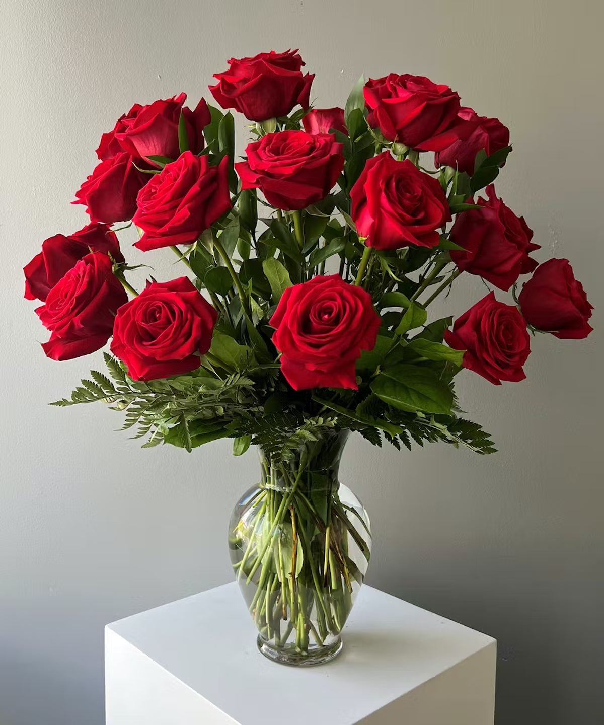 Red Roses in a Vase - Lily's Bloom Boutique