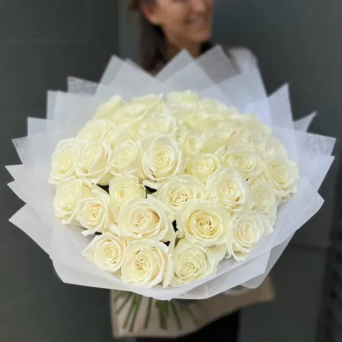 White Rose Bouquet - Lily's Bloom Boutique