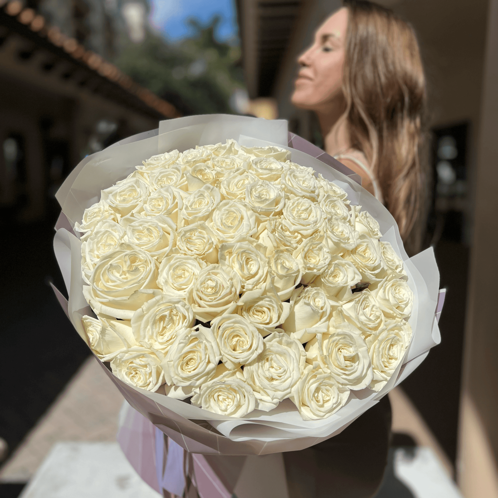 50 White Roses - Lily's Bloom Boutique