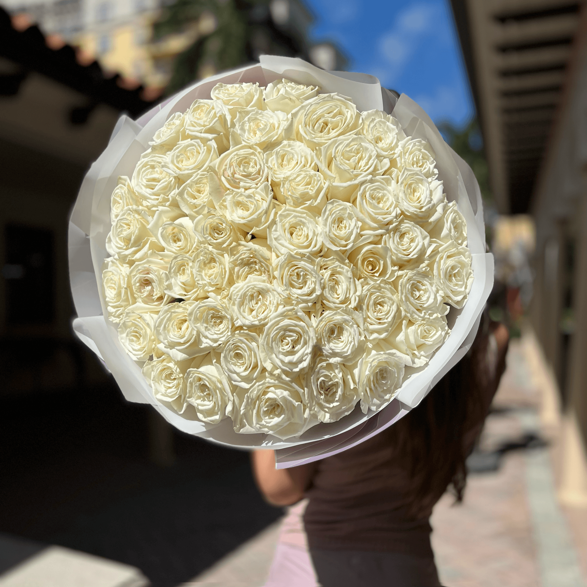50 White Roses - Lily's Bloom Boutique