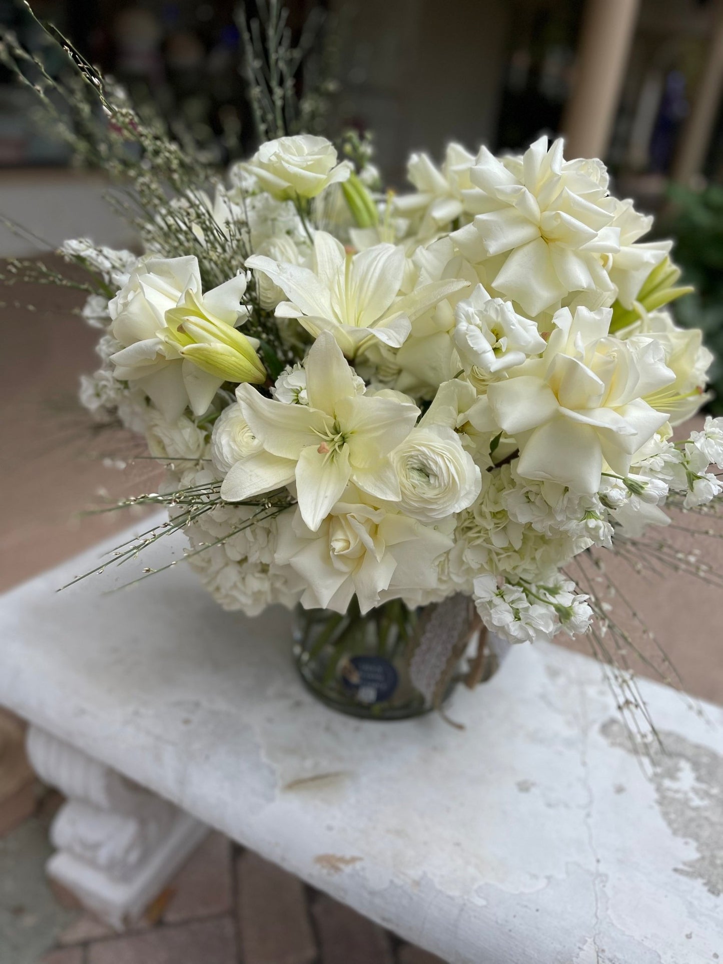 All white flower vase - Lily's Bloom Boutique