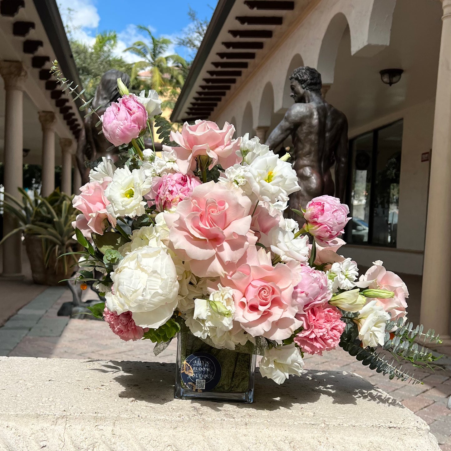 Pink Light Peonies Vase