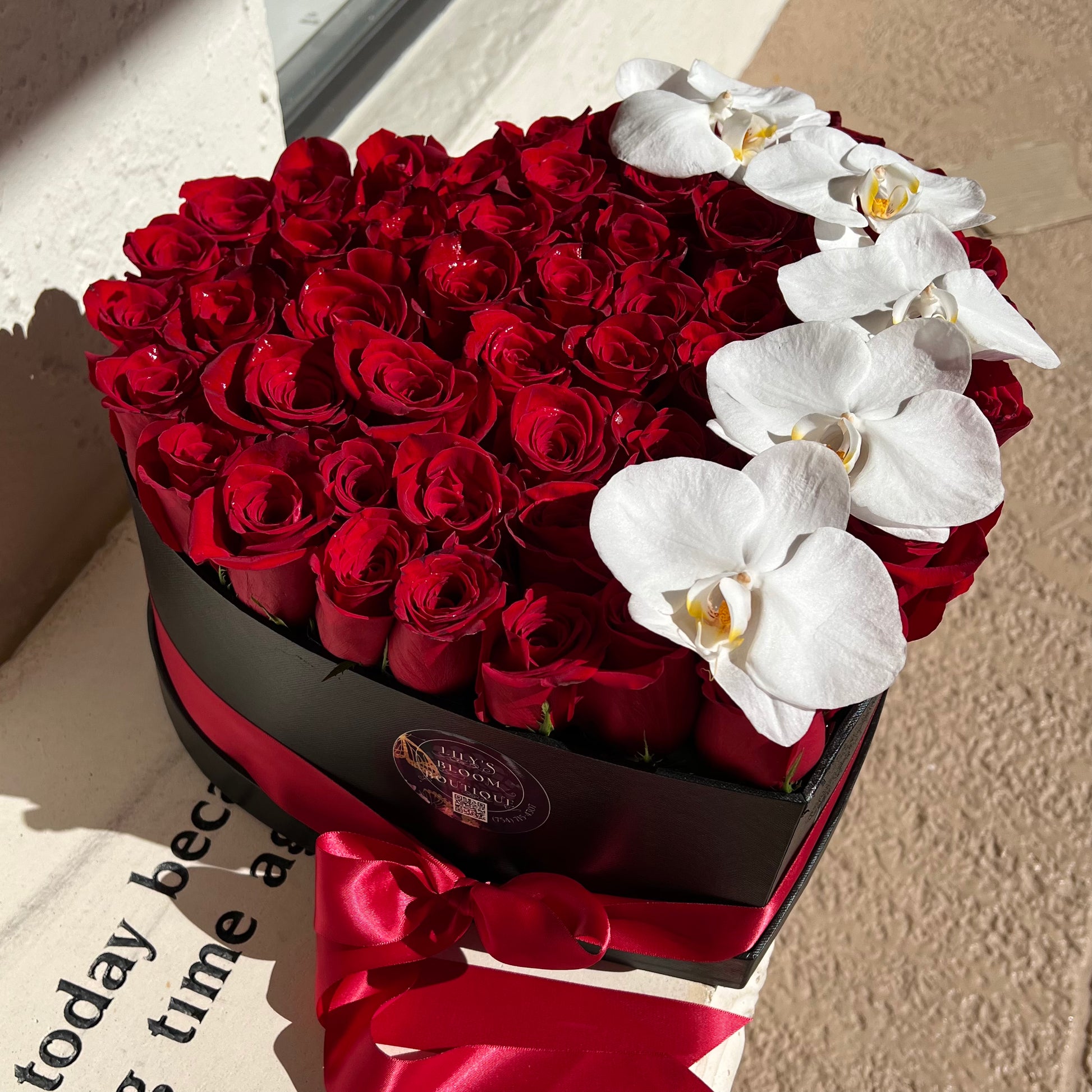 Heart Box With Roses Red Roses Heart Box | Lily's Bloom Boutique