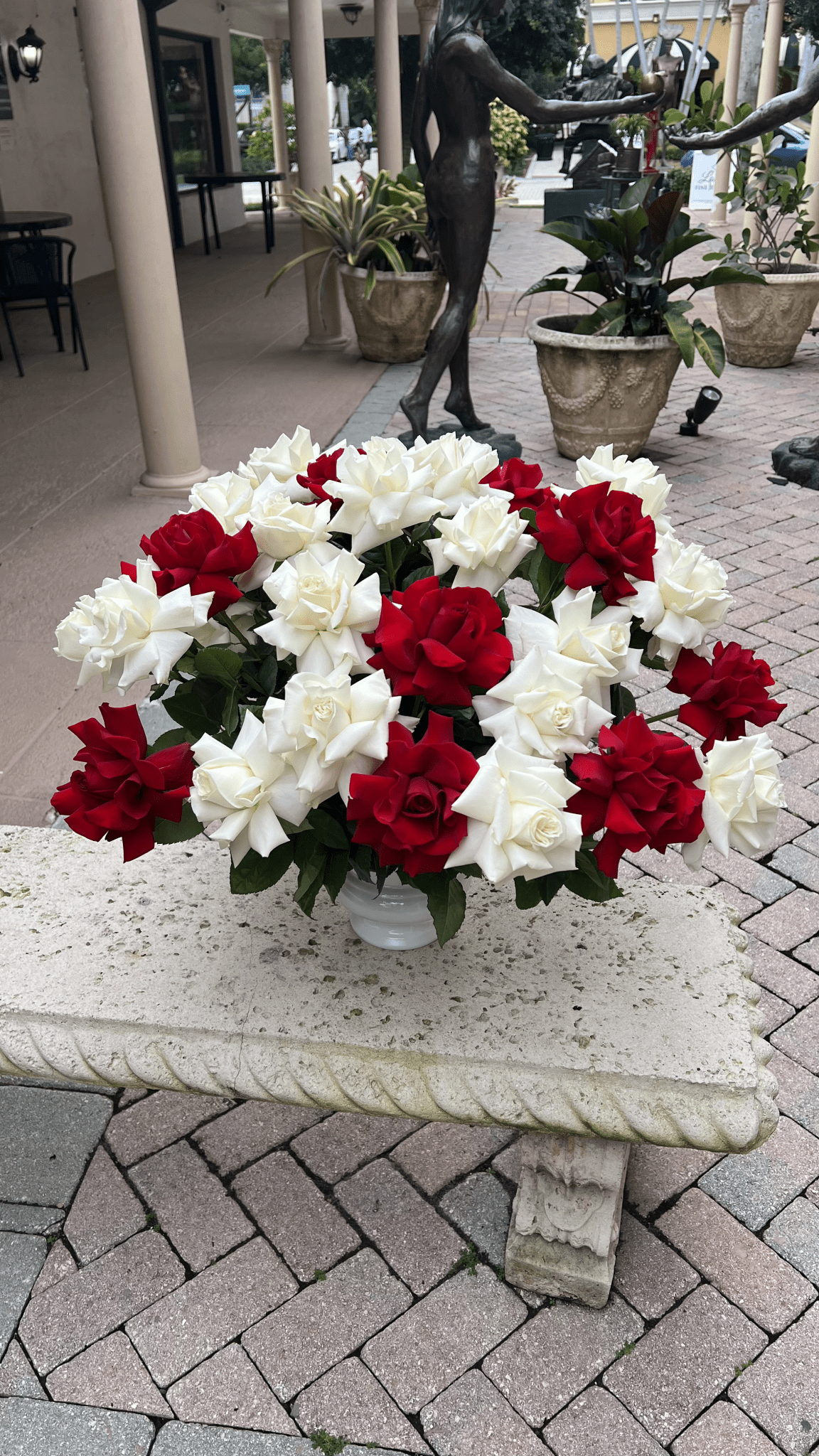 Red and white roses - Lily's Bloom Boutique
